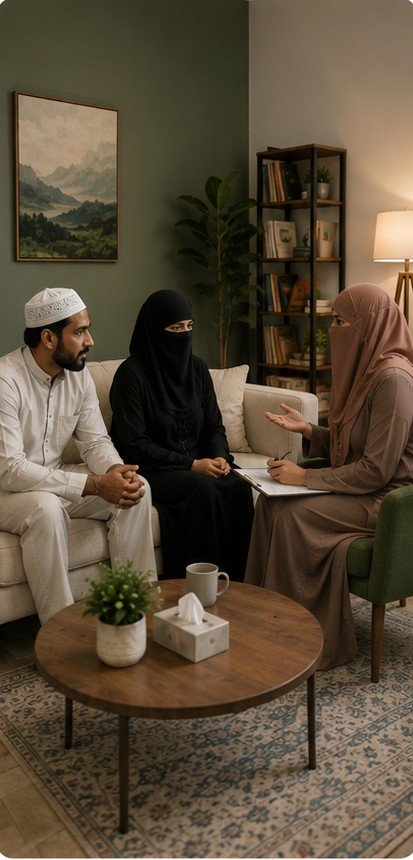 A counselling and therapy session with a counsellor